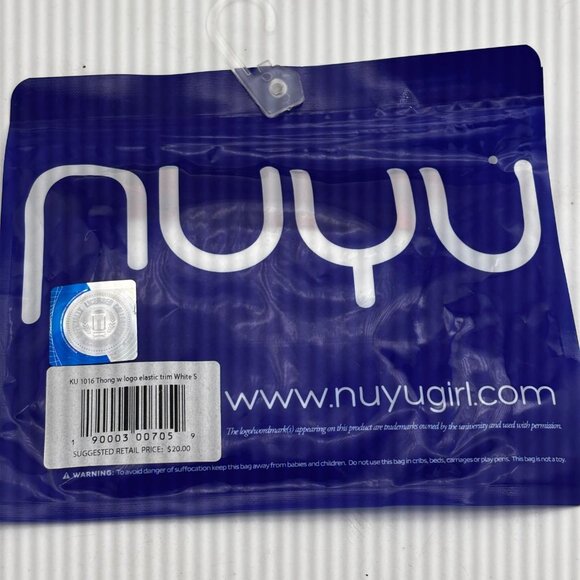 NUYU Jayhawks Logo Thong Size Small White Red Elastic Trim New Womens College S - Picture 3 of 3